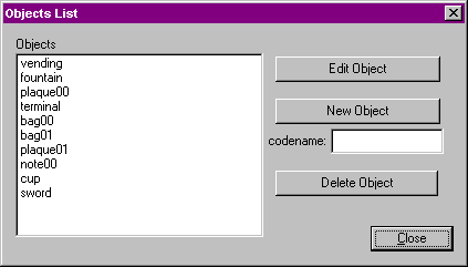 Object List window