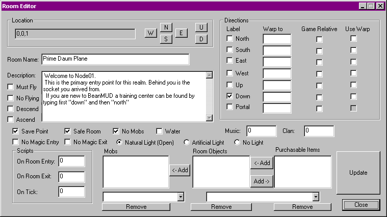 Room Editor window