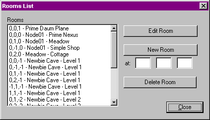 Room Selection window